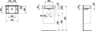 SCALIDO-Handwaschbecken eckig 450x280mm m SCC 1HL links o. Überl unterbauf weiß – Bild 2