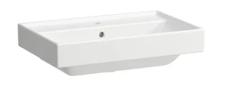 SCALIDO-Wascht. kompakt eckig 600x380mm 1 Hahnloch m Überlauf unterbaufähig weiß
