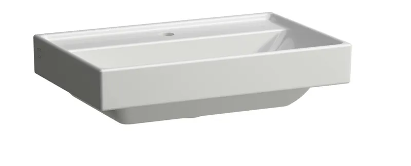 SCALIDO-Wascht. kompakt eckig 600x380mm 1HL ohne Überlaufloch unterbaufähig weiß