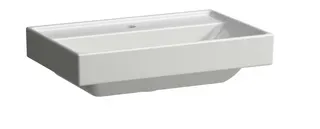 SCALIDO-Aufsatz-Waschtisch komp. eckig 600x380mm 1 Hahnloch ohne Überlaufloch weiß