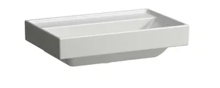 SCALIDO-Aufsatz-Waschtisch komp. eckig 600x380mm mit SCC ohne Hahnloch/Überlaufloch weiß