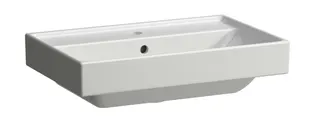 SCALIDO-Wascht. kompakt eckig 600x380mm mit SCC 1 Hahnloch m ÜL unterbauf. weiß