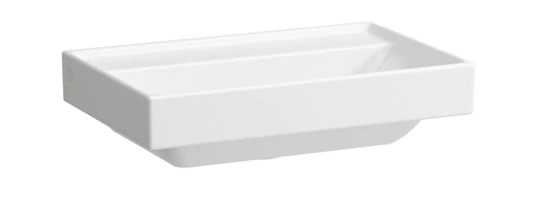 SCALIDO-Aufsatz-Waschtisch komp. eckig 600x380mm ohne Hahnloch/Überlaufloch weiß