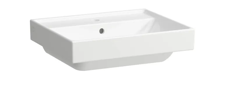 SCALIDO-Aufsatzwascht. eckig 550x450mm mit SCC 1 Hahnloch m. Überlaufloch weiß