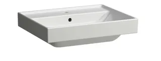 SCALIDO-Aufsatzwascht. eckig 600x475mm 1 Hahnloch mit Überlaufloch weiß