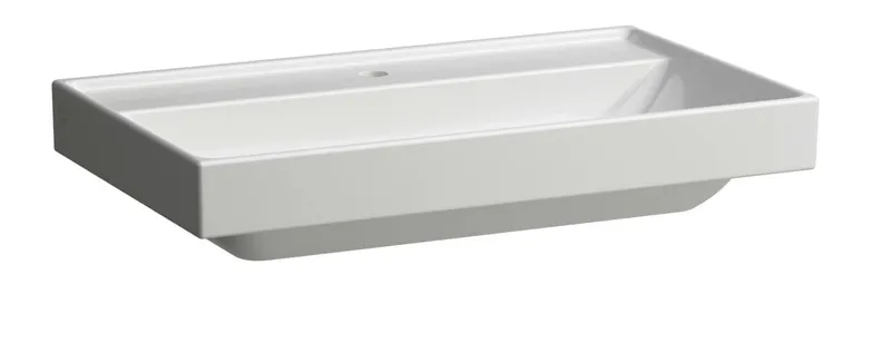 SCALIDO-Aufsatzwascht. eckig 800x475mm 1 Hahnloch ohne Überlaufloch weiß