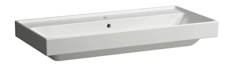 SCALIDO-Aufsatzwascht. eckig 1000x475mm mit SCC 1 Hahnloch m. Überlaufloch weiß