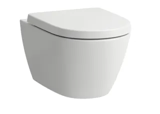 SCALIDO-Wand-WC-Set spülrandlos verdeck. Befest inkl WC-Sitz mit Absenkautom weiß