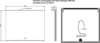 SCALIDO-Leuchtspiegel LED-SCGS Glassegel Brillantmod/Lichtw/Schalt 900x700x100mm – Bild 2