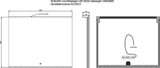 SCALIDO-Leuchtspiegel LED-SCGS Glassegel Brillantmod/Lichtw/Schalt 1000x800x100mm – Bild 2