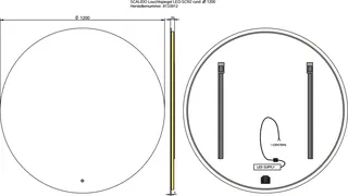 SCALIDO-Leuchtspiegel LED-SCR2 rund mit Hintergrundbel./Lichtw./Schalter 1200mm – Bild 2