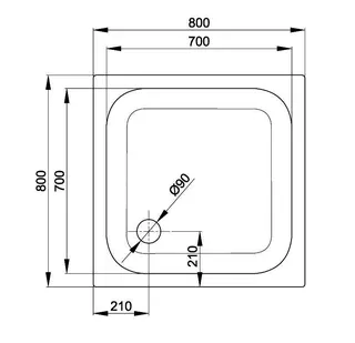 SCALIDO-Stahl-Duschwanne superflach mit Wannenträger 800x800x25mm weiß – Bild 2
