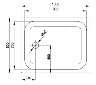 SCALIDO-Stahl-Duschwanne superflach mit Wannenträger 1000x800x25mm weiß – Bild 2