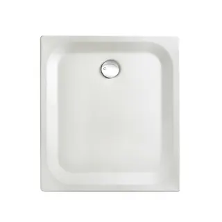 SCALIDO-Stahl-Duschwanne superflach mit Wannenträger 1000x900x25mm weiß