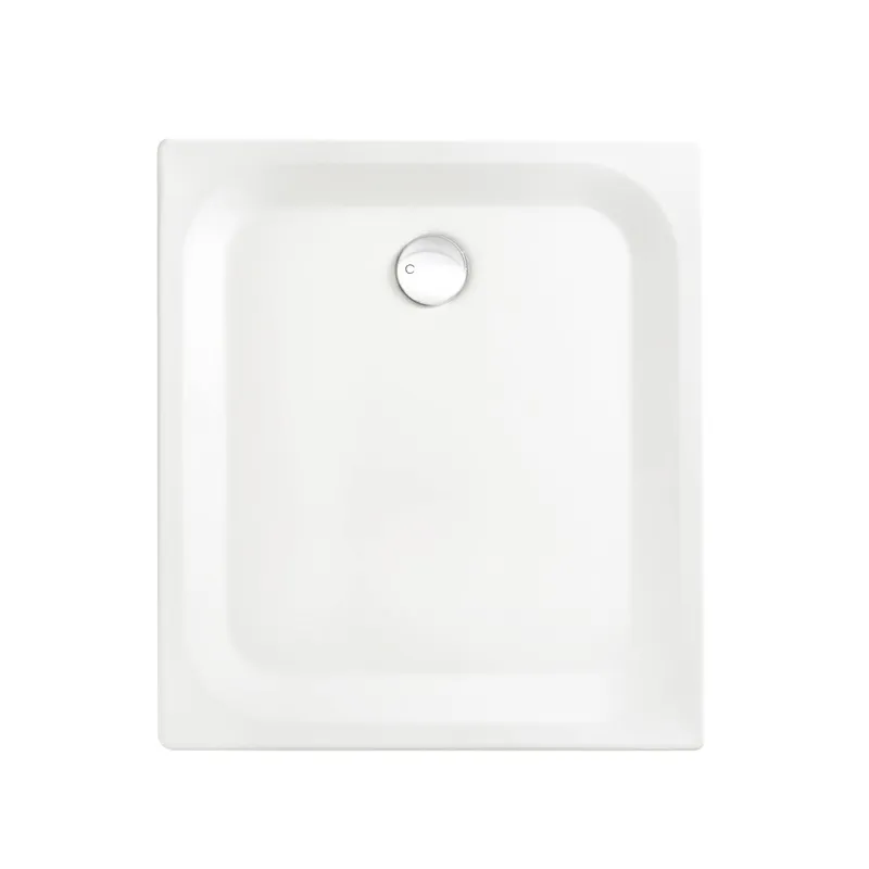 SCALIDO-Stahl-Duschwanne superflach mit Wannenträger 1200x1000x35mm weiß