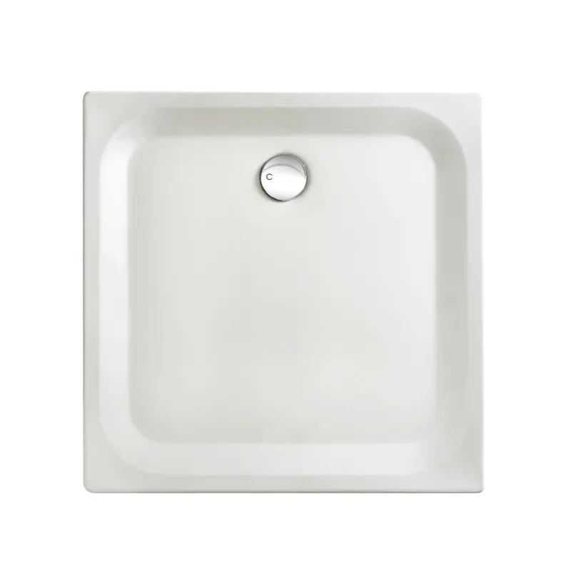 SCALIDO-Stahl-Duschwanne superfl. Anti- rutschPro m Wannentr 1000x1000x25mm weiß