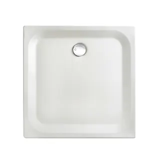 SCALIDO-Stahl-Duschwanne superfl. Anti- rutschPro m Wannentr 1000x1000x25mm weiß