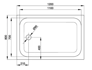 SCALIDO-Stahl-Duschwanne superflach mit Wannenträger 1200x800x35mm weiß – Bild 3