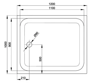 SCALIDO-Stahl-Duschwanne superflach mit Wannenträger 1200x1000x35mm weiß – Bild 3