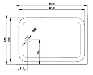 SCALIDO-Stahl-Duschwanne superflach mit Wannenträger 1300x900x35mm weiß – Bild 2