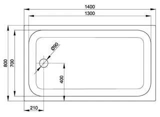 SCALIDO-Stahl-Duschwanne superflach mit Wannenträger 1400x800x35mm weiß – Bild 3