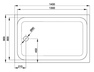 SCALIDO-Stahl-Duschwanne superflach mit Wannenträger 1400x900x35mm weiß – Bild 2