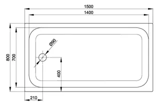 SCALIDO-Stahl-Duschwanne superflach GlasurPlus m Wannentr 1500x800x35mm weiß – Bild 2