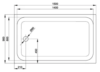 SCALIDO-Stahl-Duschwanne superflach mit Wannenträger 1500x900x35mm weiß – Bild 2
