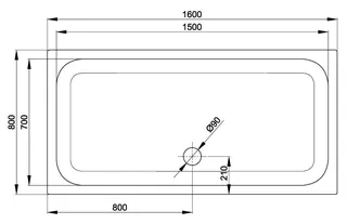 SCALIDO-Stahl-Duschwanne superflach mit Wannenträger 1600x800x35mm weiß – Bild 3
