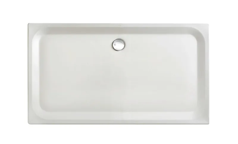 SCALIDO-Stahl-Duschwanne superflach mit Wannenträger 1600x800x35mm weiß