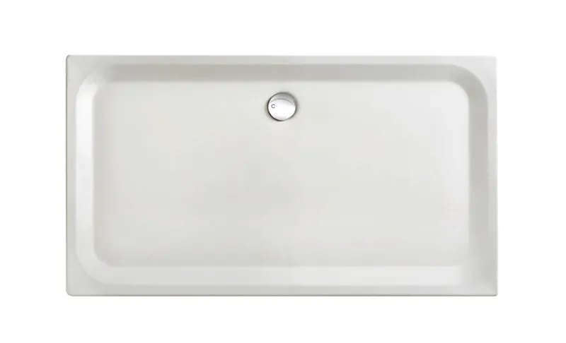 SCALIDO-Stahl-Duschwanne superflach mit Wannenträger 1600x900x35mm weiß