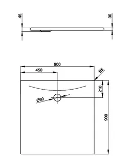 SCALIDO-Stahl-Duschfläche bodeneben 900x900x30mm Snow – Bild 2