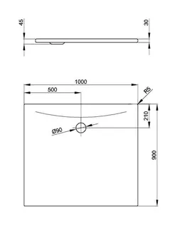 SCALIDO-Stahl-Duschfläche bodeneben 1000x900x30mm weiß – Bild 2