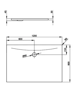 SCALIDO-Stahl-Duschfläche bodeneben 1200x800x30mm Snow – Bild 2