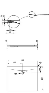 SCALIDO-Stahl-Duschfläche bodeneben mit Wannenträger 1000x800x30mm Raven – Bild 2