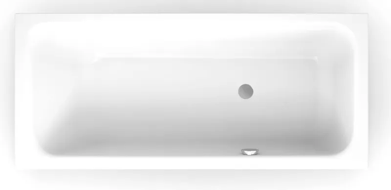 SCALIDO-Stahl-Badewanne Kopfteil links Ablauf seitlich 1700x750x450mm weiß