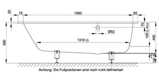 SCALIDO-Stahl-Badewanne Kopfteil links Abl seitl GlasurPlus 1700x750x450mm weiß – Bild 2