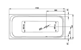 SCALIDO-Stahl-Badewanne Kopfteil links Abl seitl GlasurPlus 1700x750x450mm weiß – Bild 3