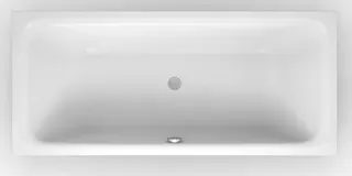 SCALIDO-Stahl-Badewanne DUO Ablauf mittig 1800x800x450mm weiß
