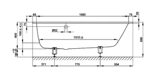 SCALIDO-Stahl-Badewanne Kopfteil rechts Abl seitl GlasurPlus 1700x750x450mm weiß – Bild 2