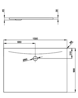 SCALIDO-Stahl-Duschfläche bodeneben 1300x900x30mm Snow – Bild 2