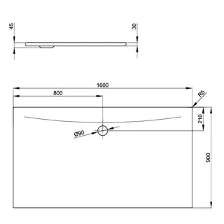 SCALIDO-Stahl-Duschfläche bodeneben 1600x900x30mm weiß – Bild 2