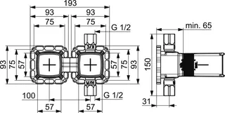 SCALIDO-Unterputzkörper D3 für UP- Brausearmatur DN 15 (1/2") – Bild 2