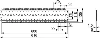 SCALIDO-Montageschiene D3 600x135mm – Bild 2