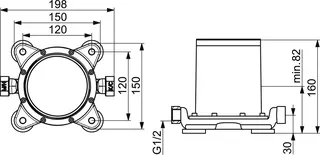 SCALIDO-Unterputzkörper D3 für boden- stehende Wannenarmatur DN 15 (1/2") – Bild 2