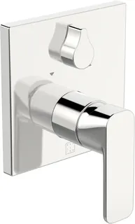 SCALIDO-Wannenarmatur D2 in verchromt, Unterputz-Fertigmontageset Rosette eckig