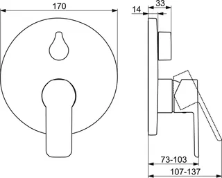 SCALIDO-Wannenarmatur D2 Unterputz- Fertigmontageset Rosette rund verchromt – Bild 2