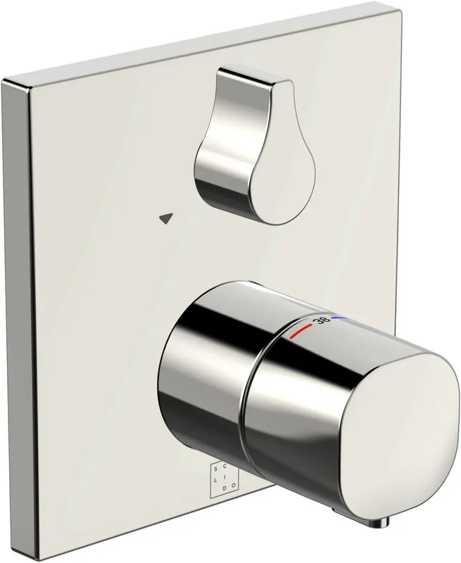 SCALIDO-Brausethermostat D2 Unterputz- Attrappe 1 Verbraucher Rosette eckig vc
