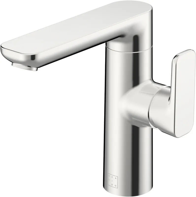 SCALIDO-Waschtischarmatur D2 L Attrappe seitlich bedienbar Acrylsockel verchromt