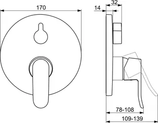 SCALIDO-Wannenarmatur D1 Unterputz- Fertigmontageset, Rosette rund verchromt – Bild 2